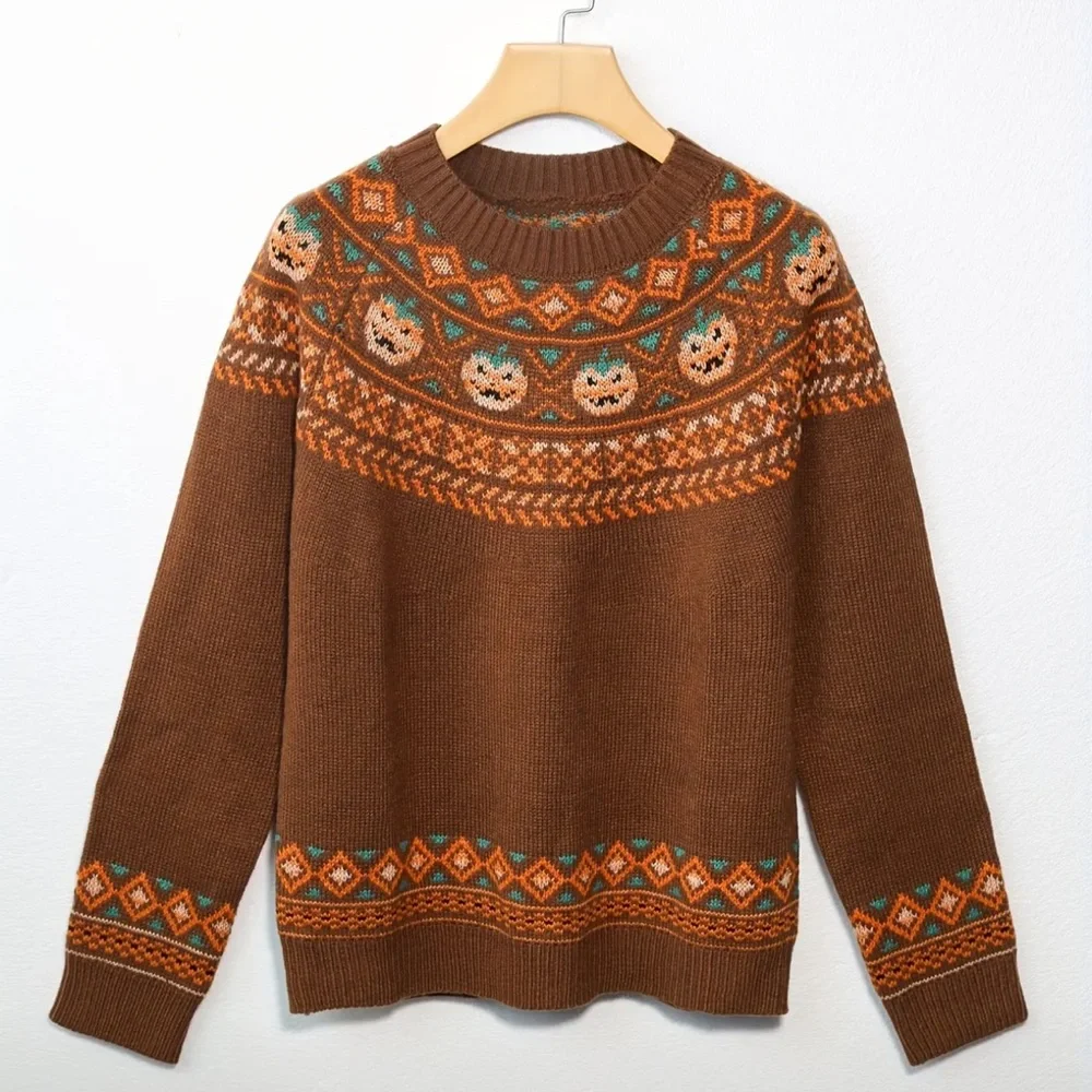 Retro Jack-o’-lantern Fair Isle Sweater